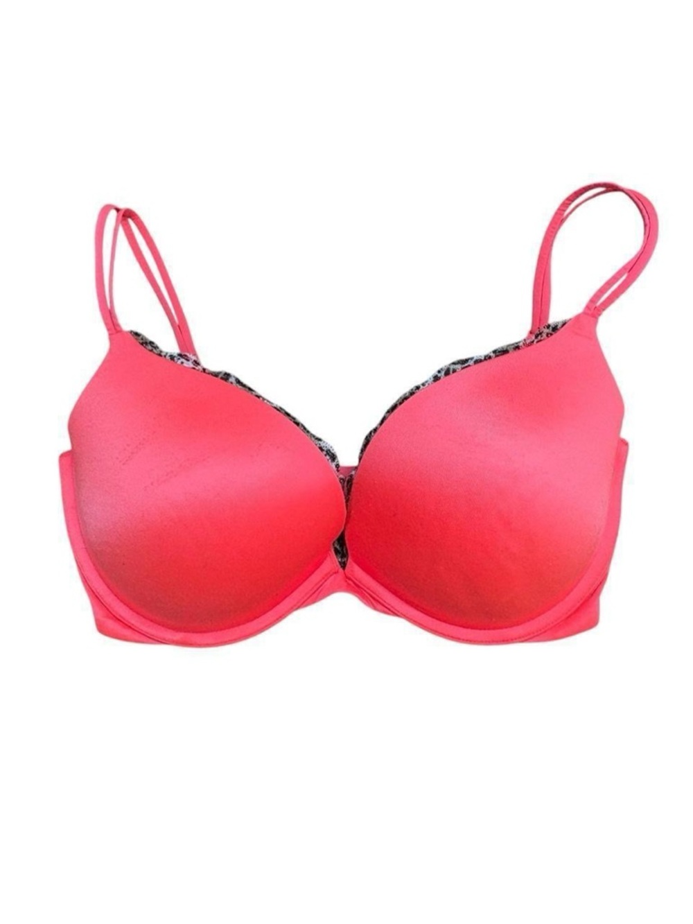 Victorias Secret very sexy push up orange bra with cheetah print lace lining